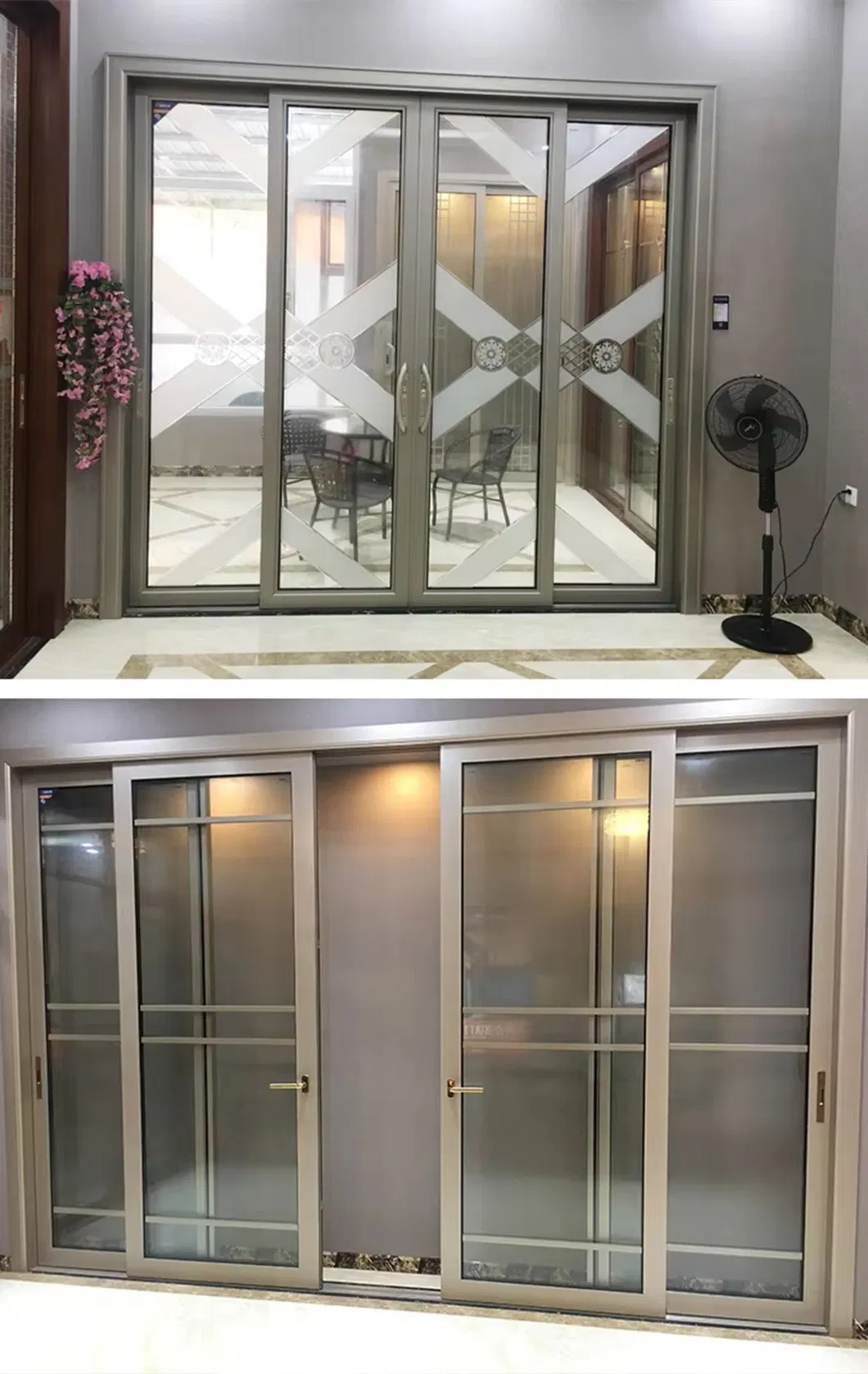 초 좁은 사무실 파티션 문 방수 알루미늄 슬라이딩 파티션 문 3