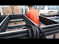 매끄러운 알루미늄 슬라이딩 도어 2mm 수평 개방 프레임 슬라이딩 유리 문